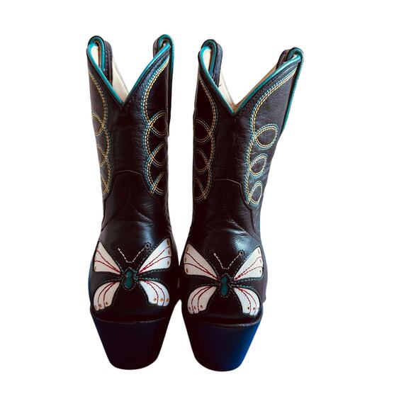 Fraulein Black Butterfly Women's Western Black Cowboy Boots- 7.5 - Picture 3 of 12